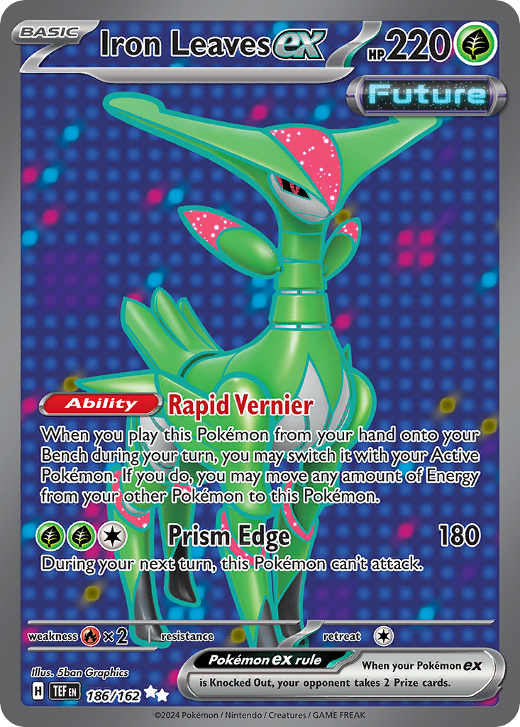 Iron Leaves ex - 186/162 Temporal Forces Ultra Rare Holo Pokemon - NM