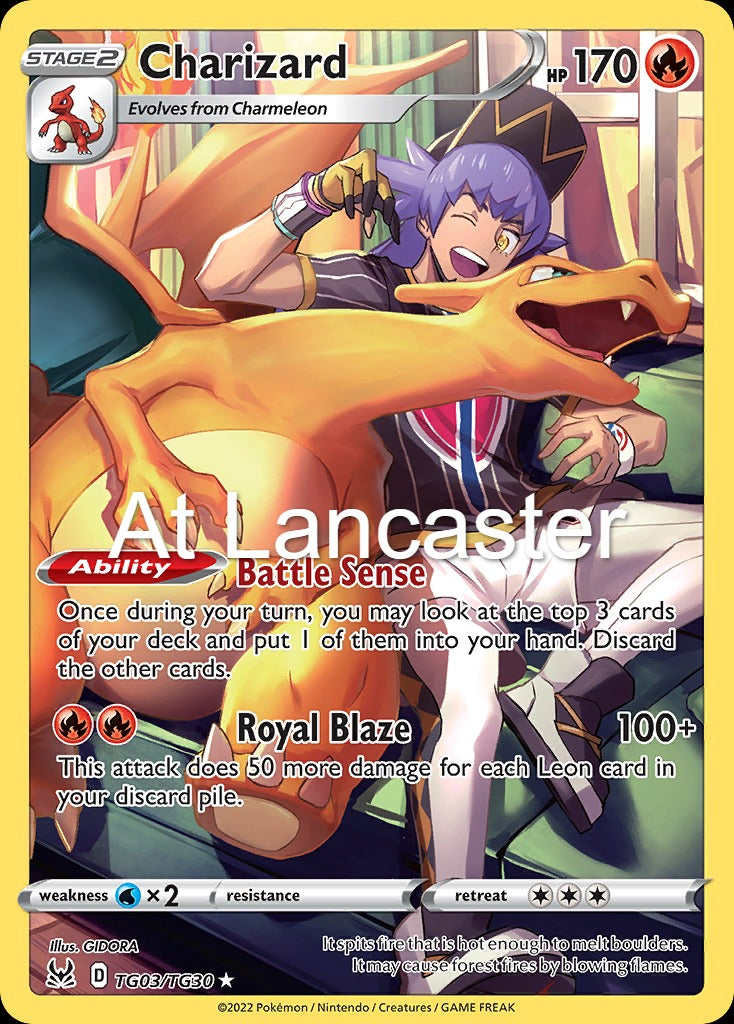 Charizard - TG03/TG30 Lost Origin Trainer Gallery Holo Trainer Gallery Rare Pokemon - NM (Lanc)