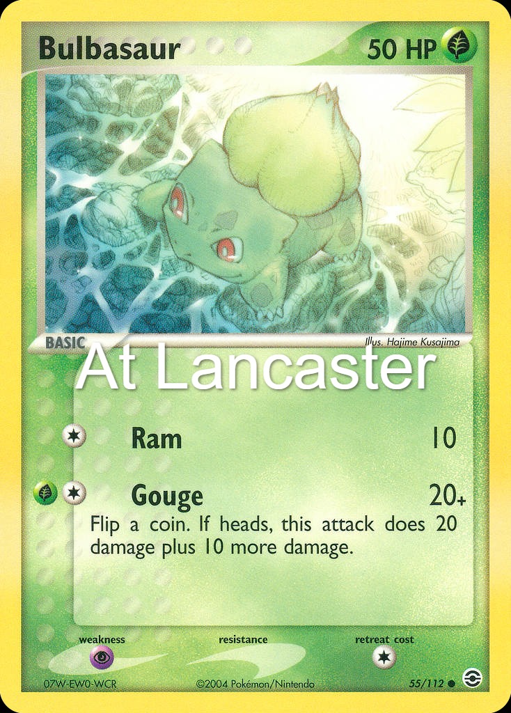 Bulbasaur - 55/112 FireRed & LeafGreen Reverse Holo Common Pokemon - LP/MP (Lanc)