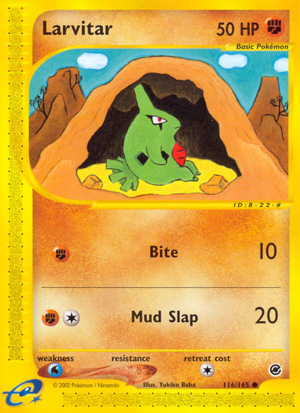 Larvitar - 116/165 Expedition Base Set Common Pokemon - NM