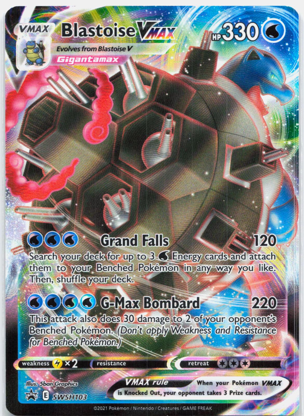 Blastoise Vmax - SWSH103 Black Star Promo Full Art Pokemon - NM