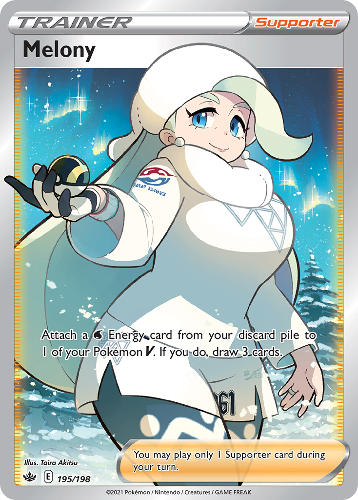 Melony - 195/198 Chilling Reign Ultra Rare Holo Pokemon - NM