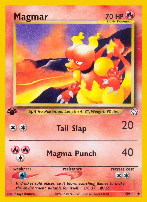 Magmar - 40/111 Neo Genesis Uncommon Unlimited Pokemon - NM