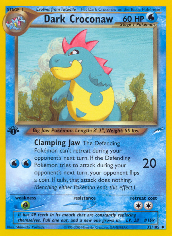 Dark Croconaw - 32/105 Neo Destiny Uncommon Unlimited Pokemon - NM