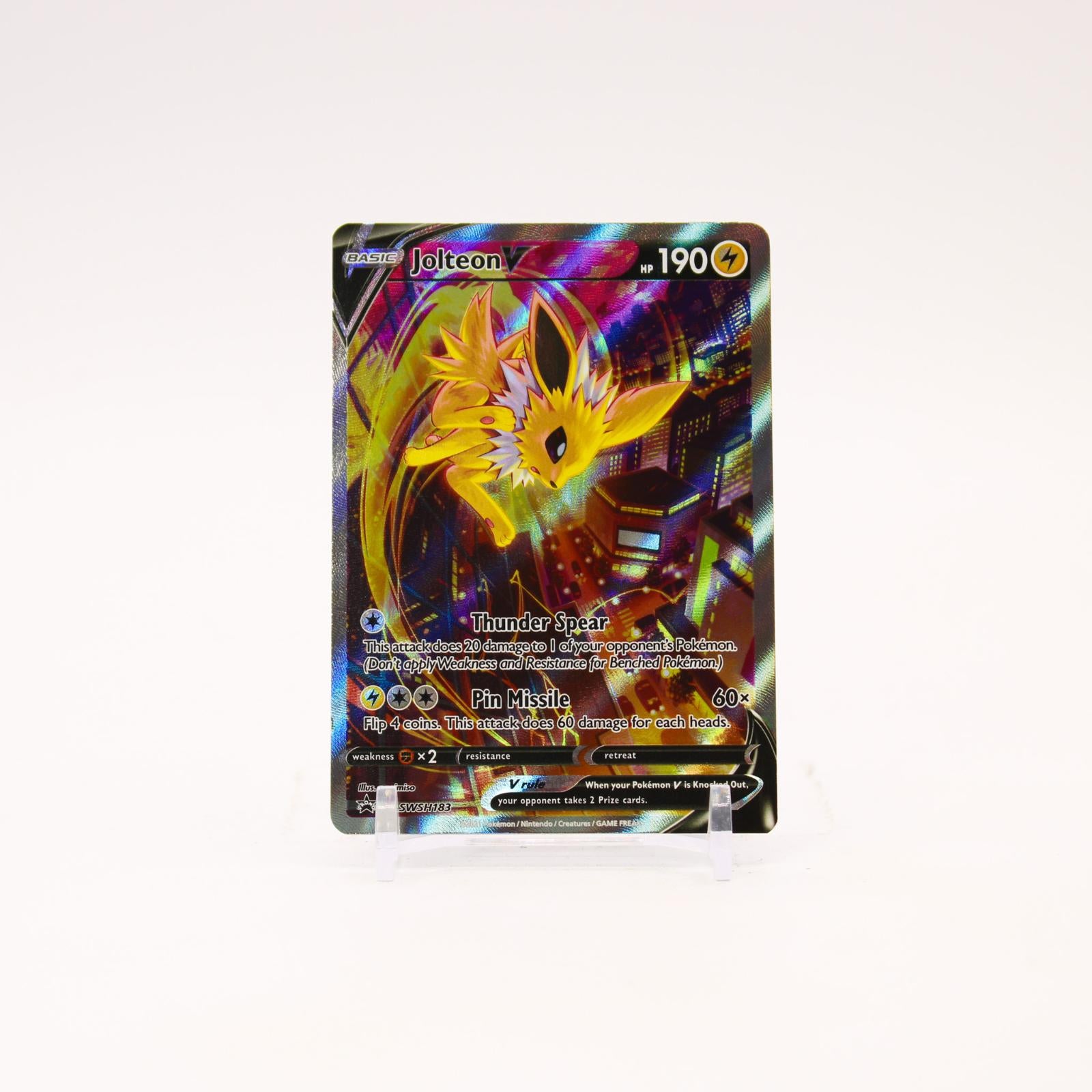 Jolteon V - SWSH183 Sword & Shield Holo Alternate Art Promo Pokemon - NM/LP