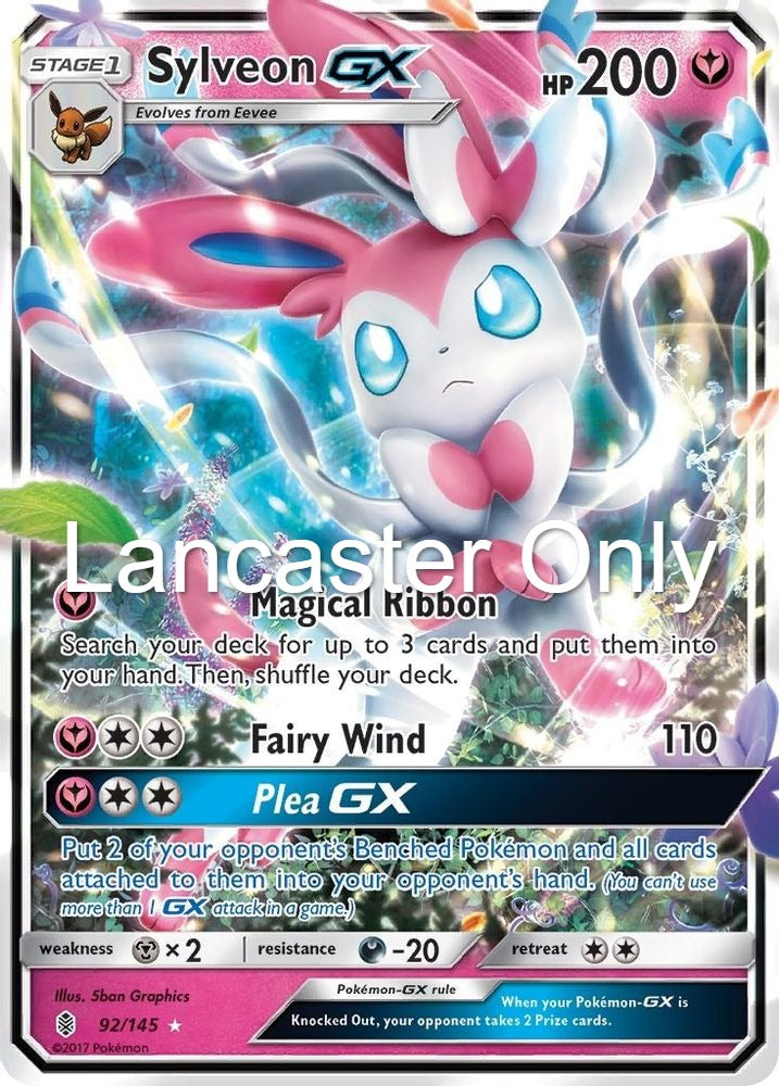 Sylveon GX - 92/145 Guardians Rising Holo Ultra Rare Pokemon - NM (Lanc)