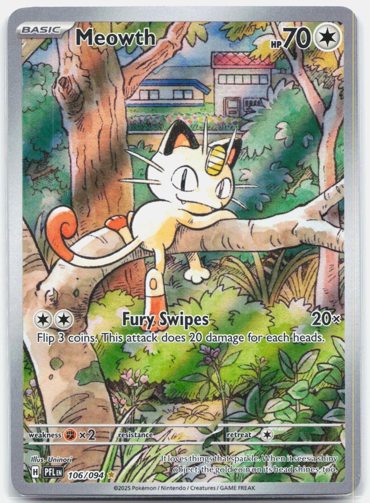 Meowth - 106/094 Phantasmal Flames Illustration Rare Pokemon - NM
