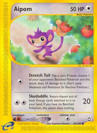 Aipom - 67/147 Aquapolis Common Pokemon - NM