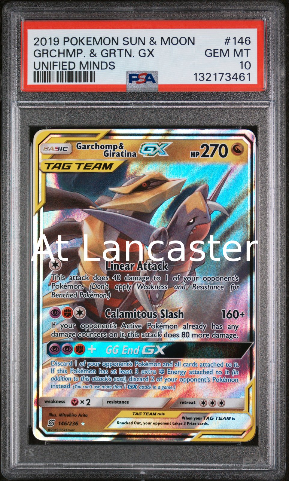 Garchomp & Giratina Gx - 146/236 PSA 10 Unified Minds Pokemon (Lanc)