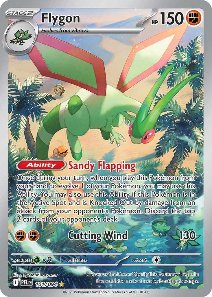 Flygon - 101/094 Phantasmal Flames Illustration Rare Holo Pokemon - NM