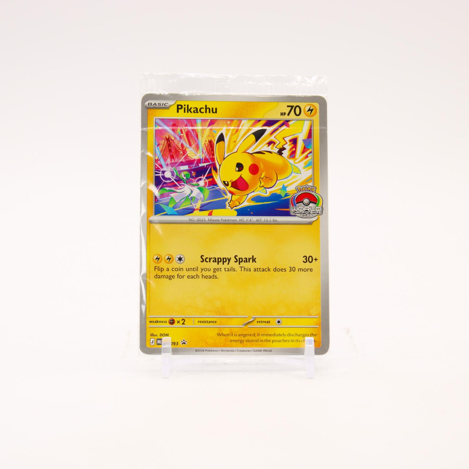 Pikachu - MEP093 SEALED World Championship 2026 Promo Pokemon - NM/MINT