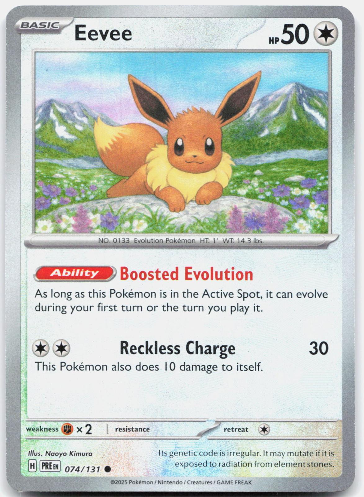 Eevee Poke Ball Pattern - 074/131 Prismatic Evolutions Common Holo Pokemon - NM