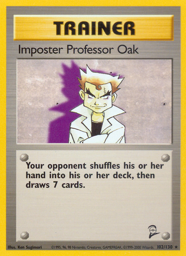 Imposter Professor Oak - 102/130 Base Set 2 Rare Pokemon - NM