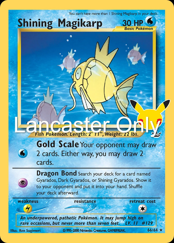 Shining Magikarp - 66/64 Celebrations: Classic Collection Holo Classic Collection Pokemon - NM (Lanc)