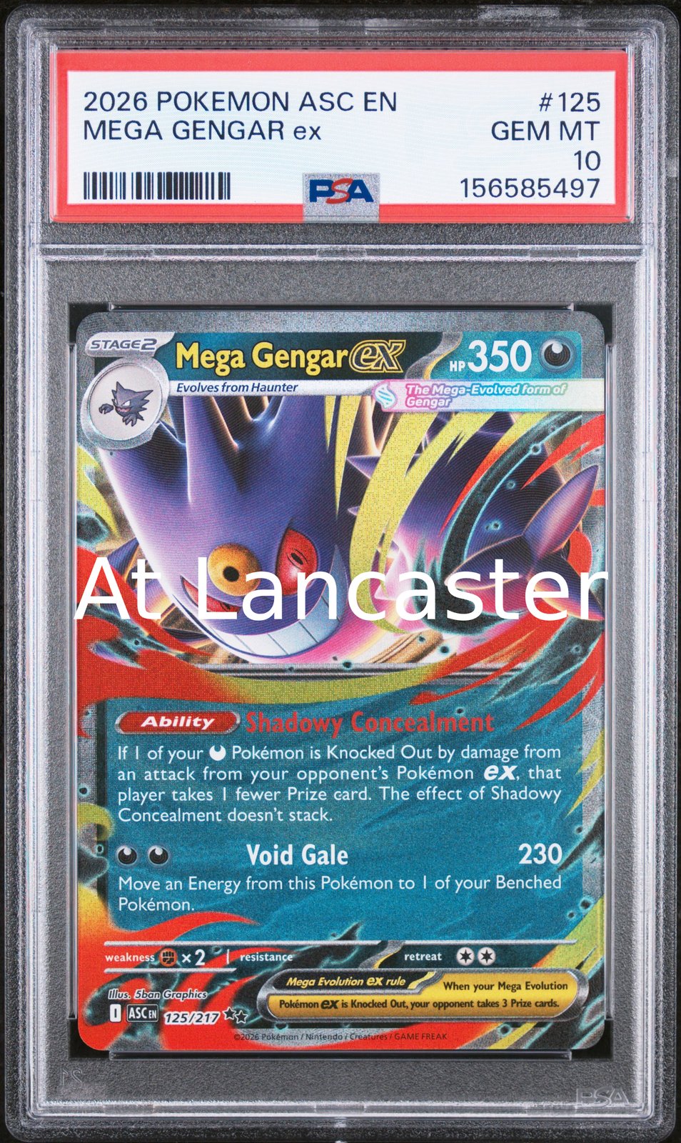 Mega Gengar EX - 125 PSA 10 Ascended Heroes Pokemon (Lanc)
