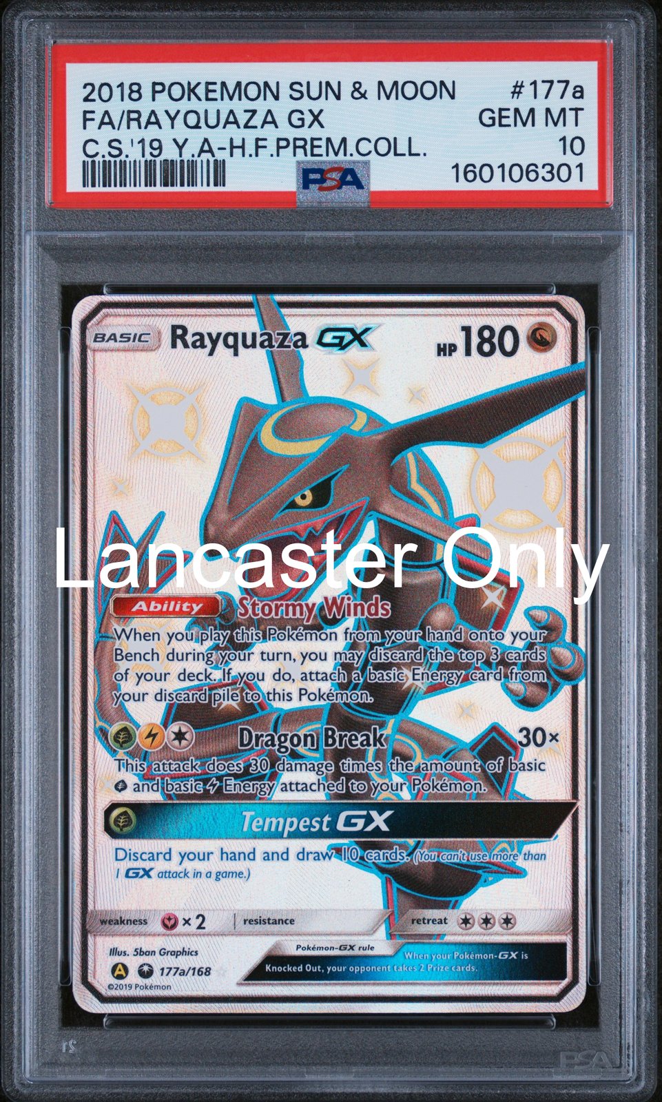 Rayquaza Gx - 177A/168 PSA 10 Yellow A Hidden Fates Premium Collection Pokemon
