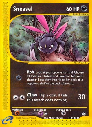Sneasel - 110/147 Aquapolis Common Pokemon - NM