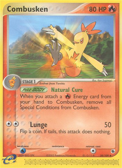 Combusken - 28/109 Ruby & Sapphire Uncommon Pokemon - NM