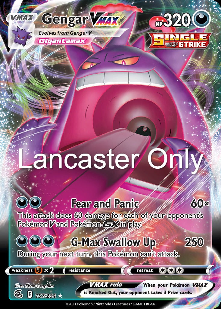 Gengar VMAX - 157/264 Fusion Strike Holo VMAX Rare Pokemon - NM (Lanc)