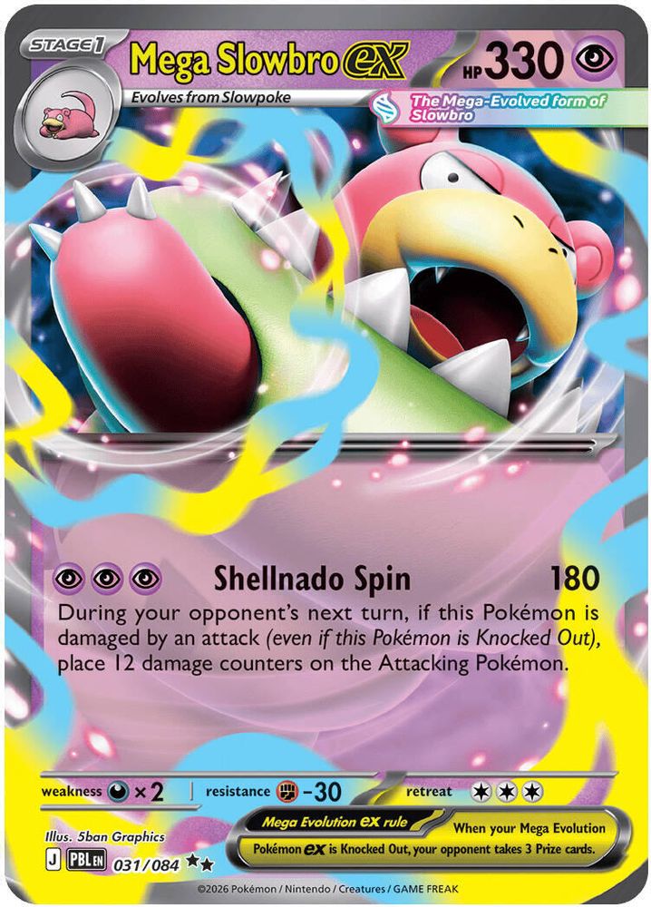 Mega Slowbro ex - 031/084 Pitch Black Double Rare Holo Pokemon - NM