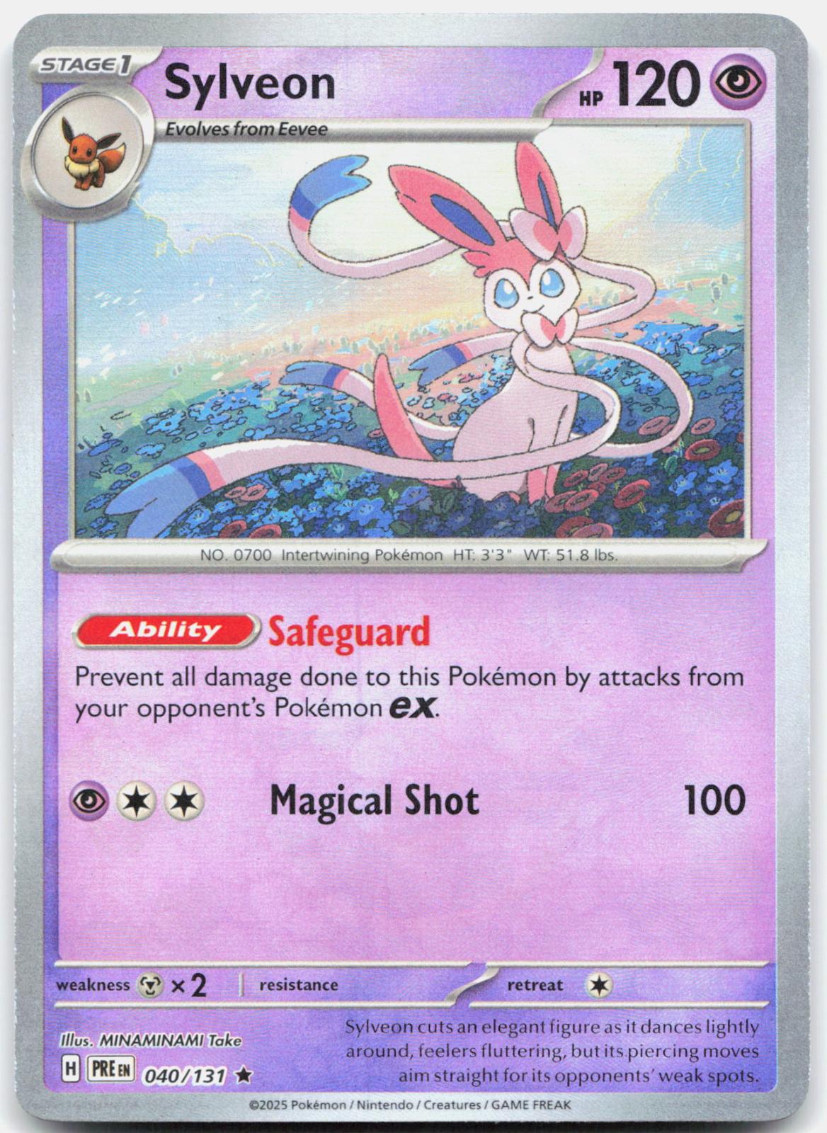 Sylveon Poke Ball Pattern - 040/131 Prismatic Evolutions Rare Holo Pokemon - NM