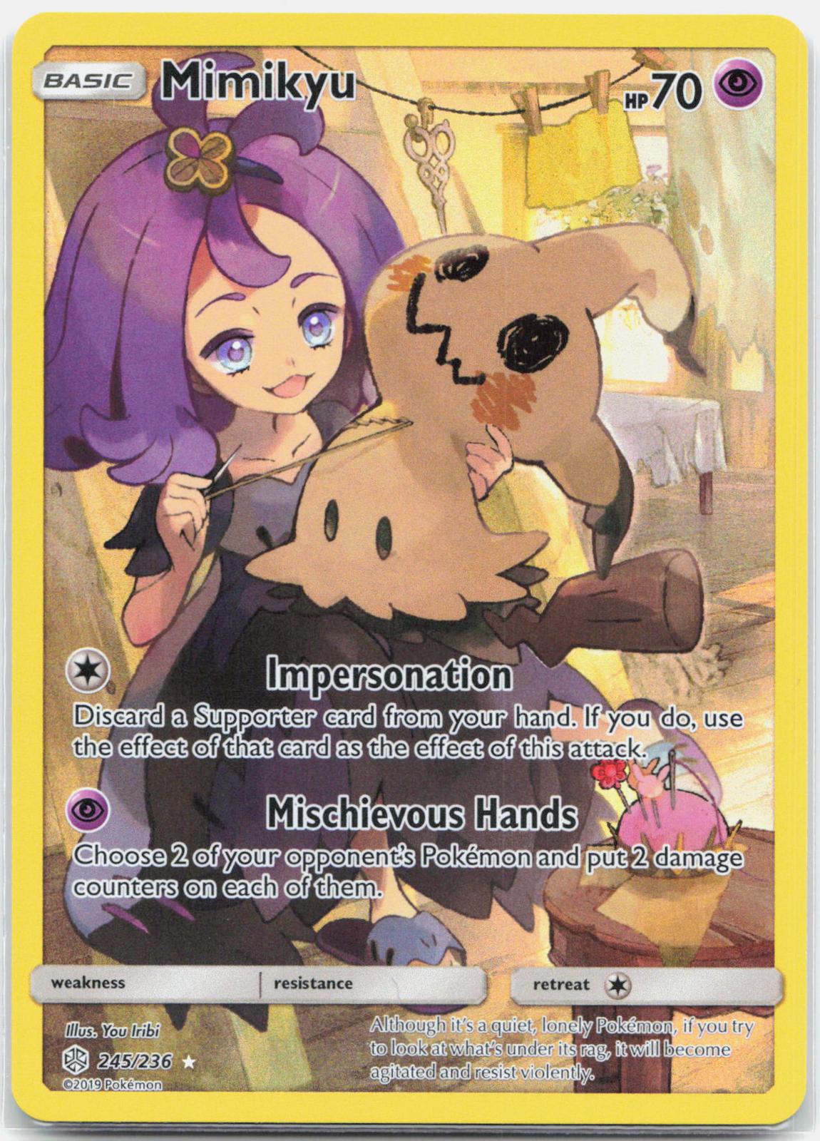 Mimikyu - 245/236 Cosmic Eclipse Full Art Secret Rare Pokemon - NM