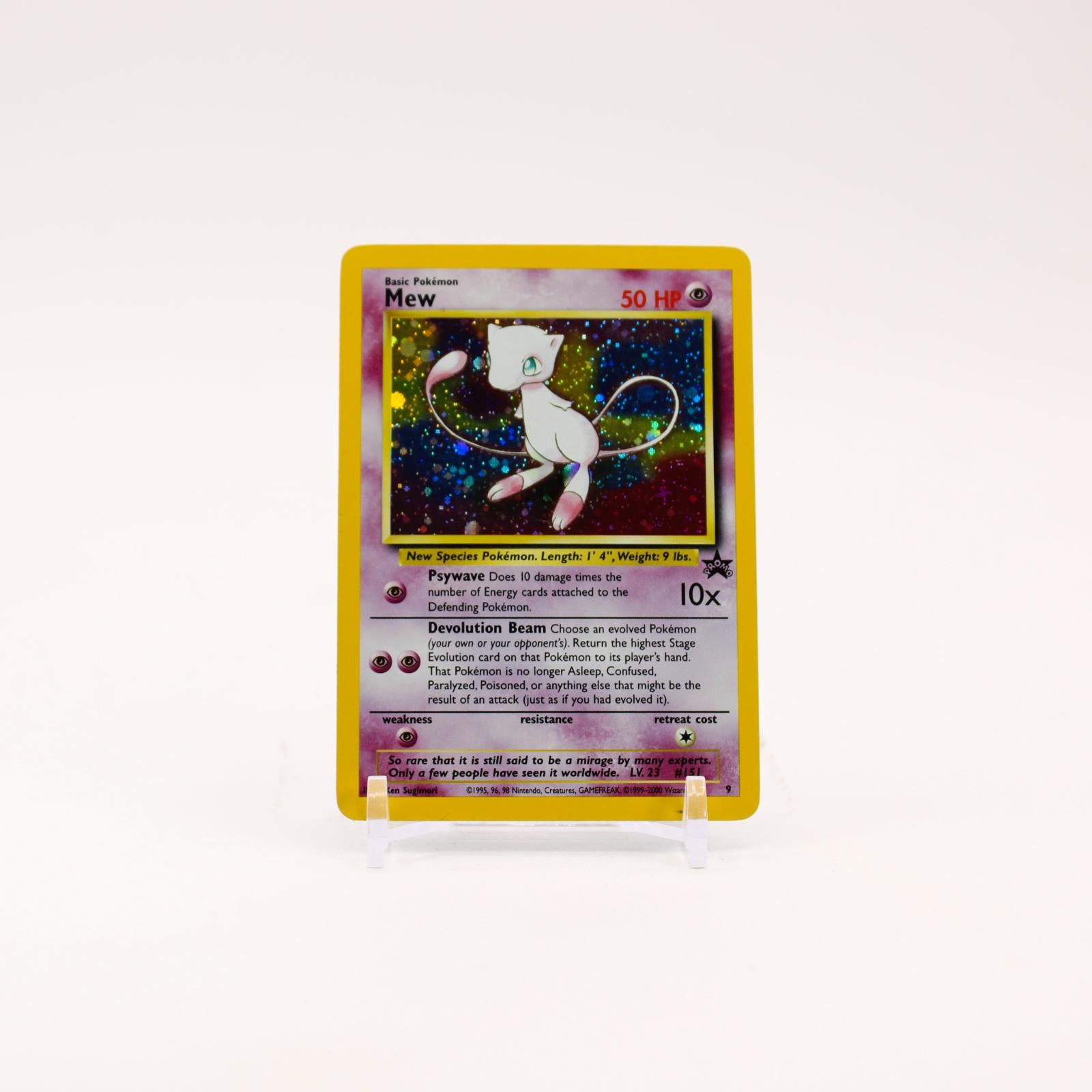 Mew - 9 WOTC Black Star League Holo Promo Pokemon - LP/MP
