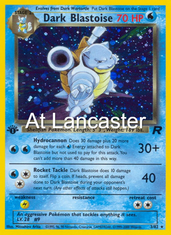 Dark Blastoise - 3/82 Team Rocket Unlimited Holo Rare Pokemon - LP/MP (Lanc)