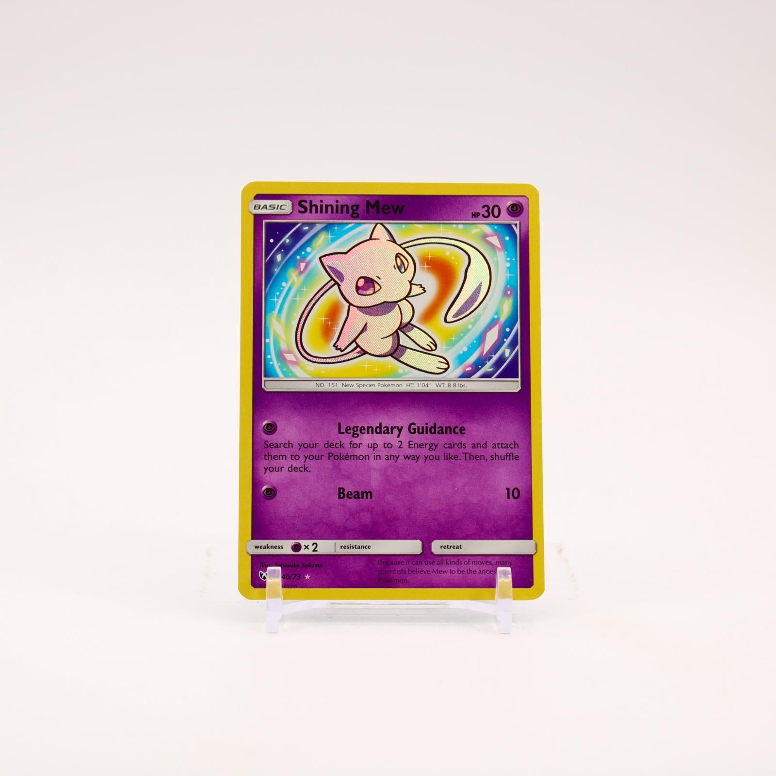 Shining Mew - 40/73 Shining Legends Shiny Holo Rare Pokemon - NM/LP