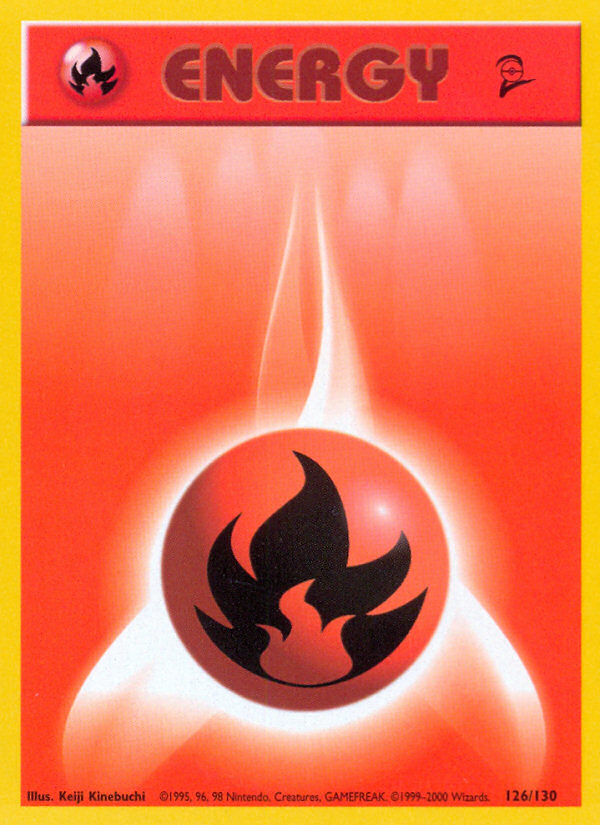 Fire Energy - 126/130 Base Set 2 Pokemon - NM