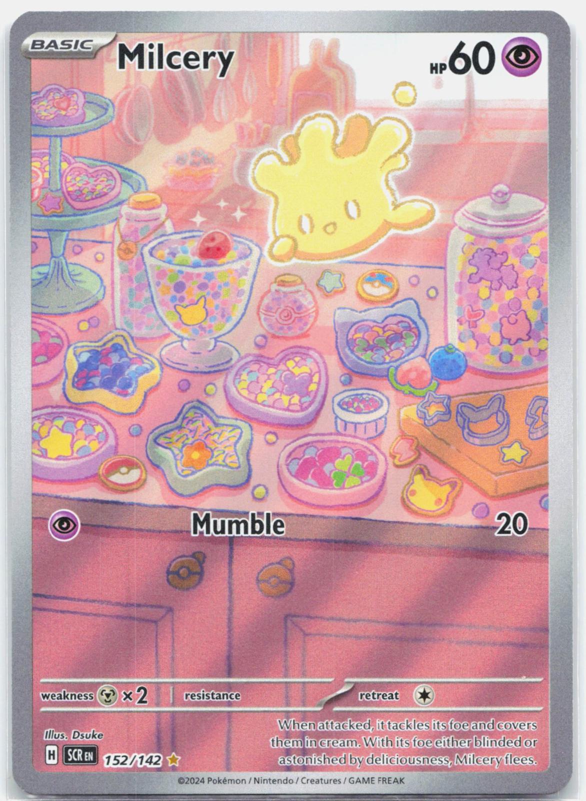 Milcery - 152/142 Stellar Crown Illustration Rare Pokemon - NM
