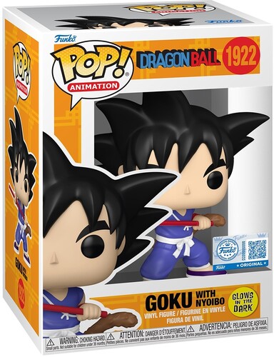 Funko Pop - Dragon Ball Vinyl Figure - Goku with Nyoibou 1922 Glow AE