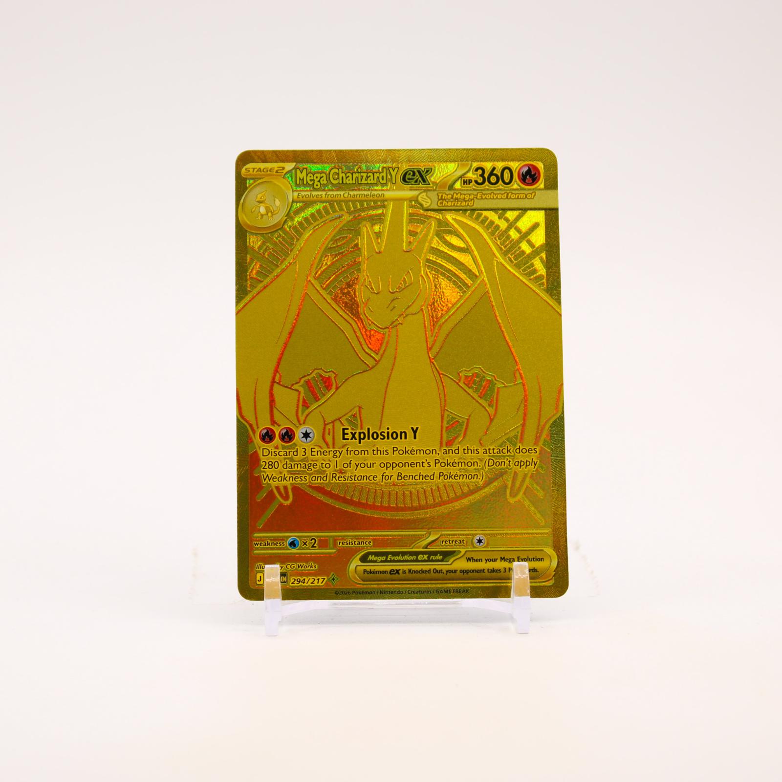 Mega Charizard Y ex - 294/217 Ascended Heroes Gold Pokemon - NM/MINT