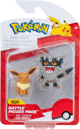 Pokemon Officially Licensed Toys Battle Figure Pack - Eevee & Galarian Perrserker
