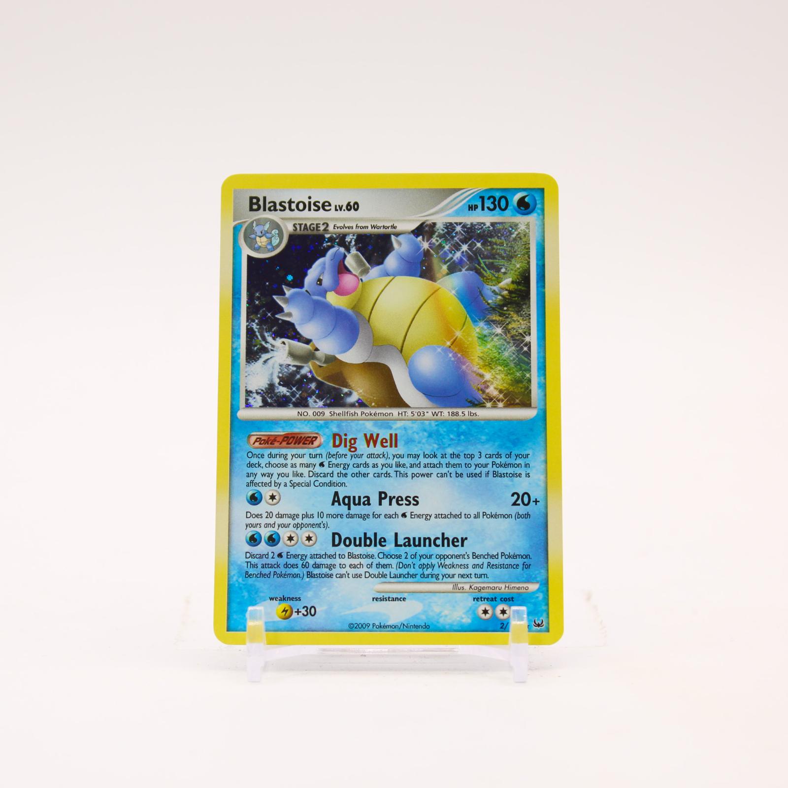 Blastoise - 2/127 Platinum Holo Rare Pokemon - NM/LP