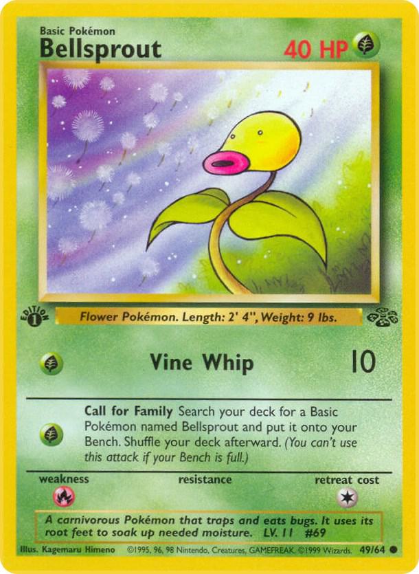 Bellsprout - 49/64 Jungle 1st Edition Common Pokemon - NM/MINT