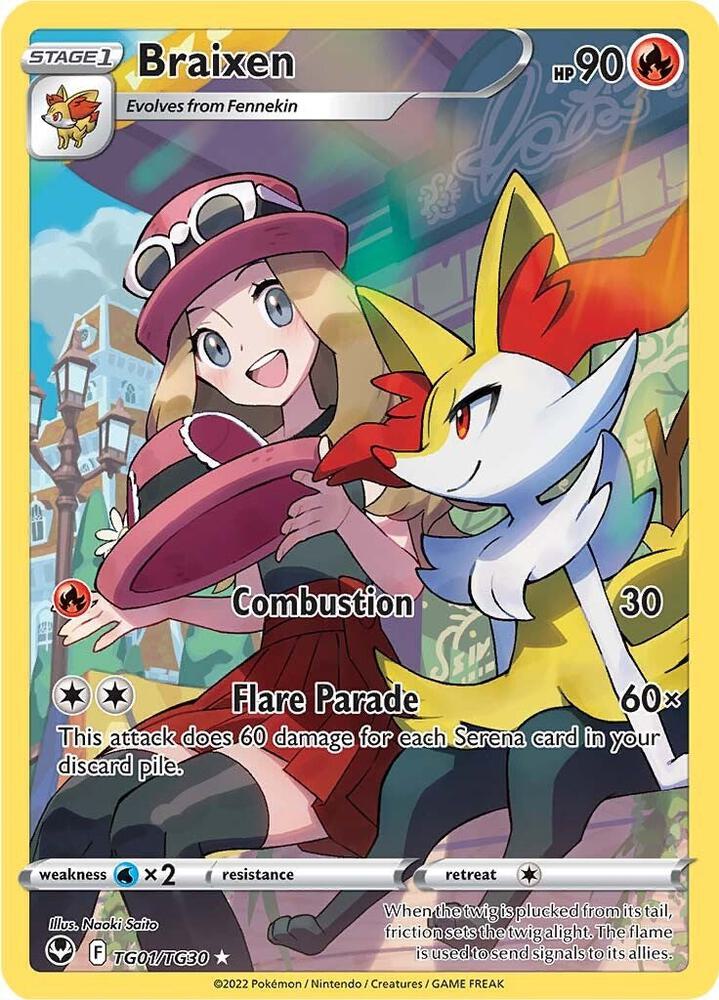 Braixen - TG01/TG30 Silver Tempest Trainer Gallery Pokemon - NM/MINT