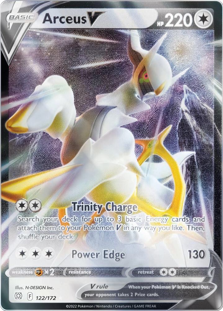 Arceus V - 122/172 METAL Black Star Promo Pokemon - NM/MINT