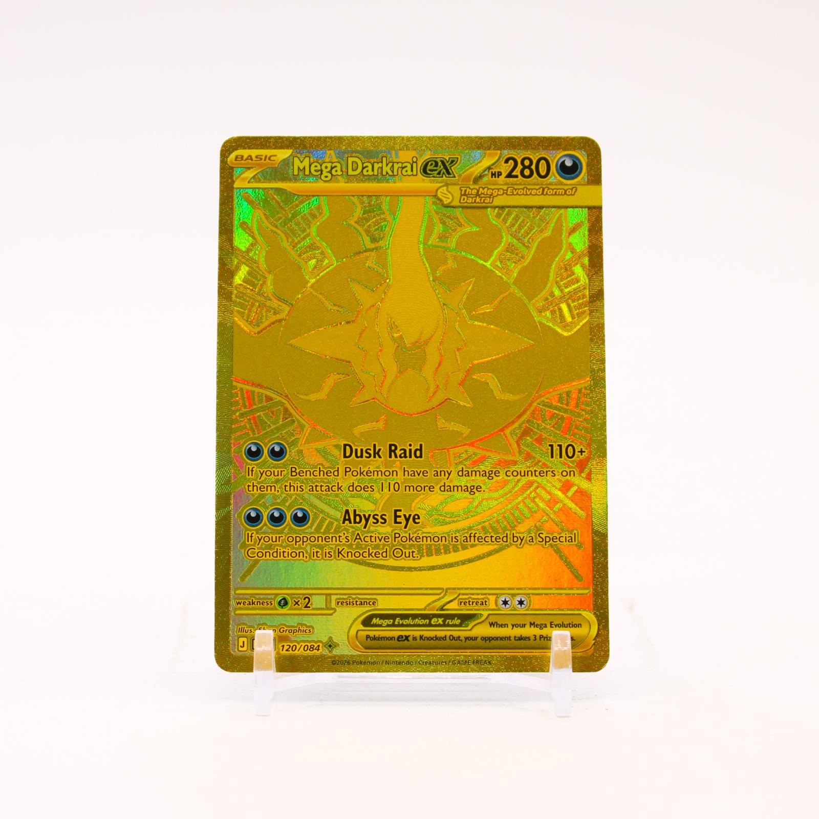 Mega Darkrai ex - 120/084 Pitch Black Holo Gold Pokemon - NM/LP