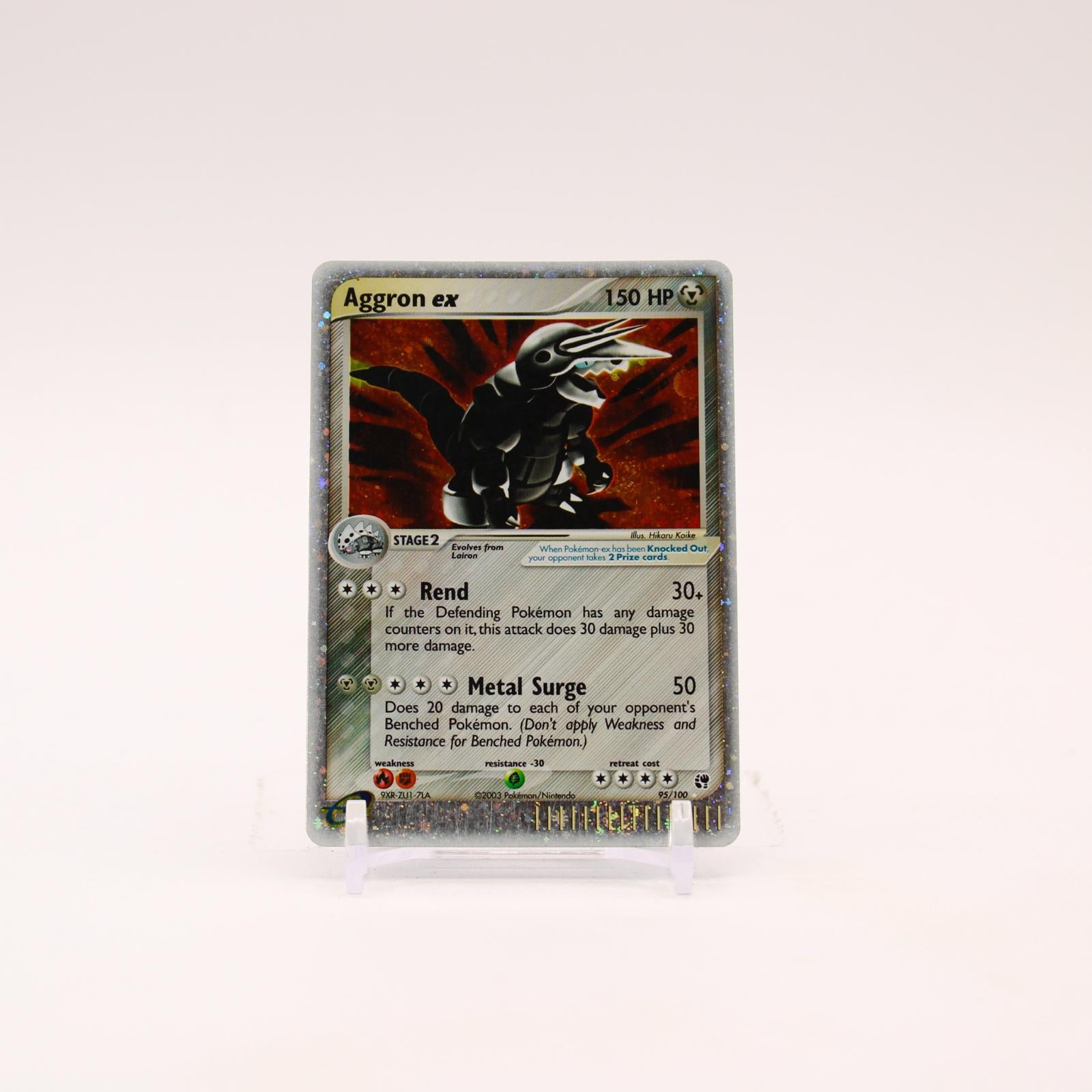 Aggron ex - 95/100 Sandstorm Holo Ultra Rare SWIRL Pokemon - LP