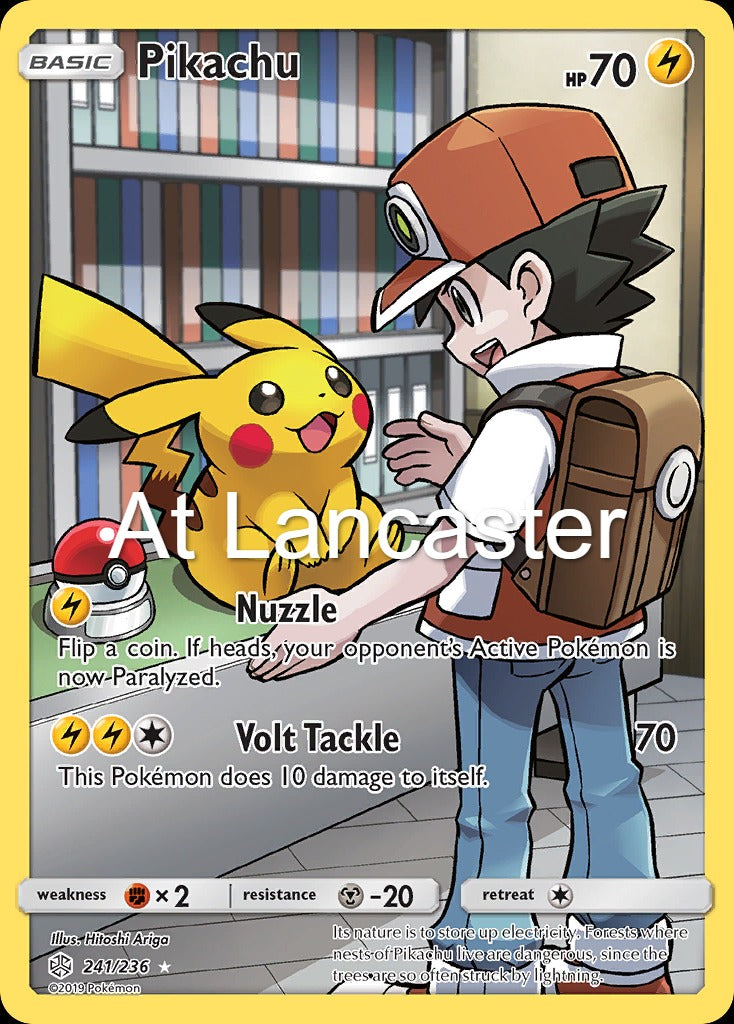 Pikachu - 241/236 Cosmic Eclipse Holo Secret Rare Pokemon - NM/LP (Lanc)