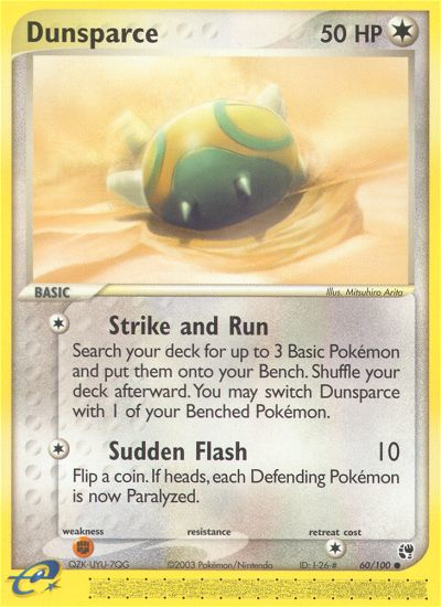Dunsparce - 60/100 Sandstorm Common Pokemon - NM