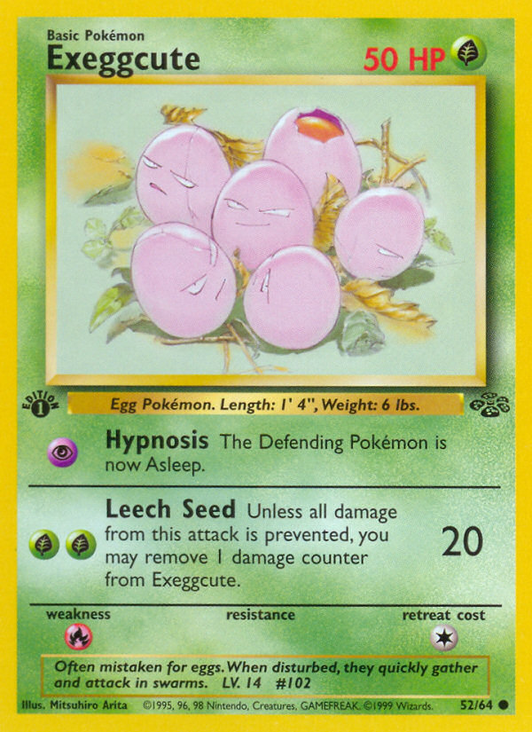 Exeggcute - 52/64 Jungle Common Unlimited Pokemon - NM