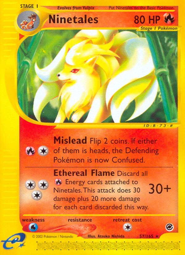 Ninetales - 57/165 Expedition Base Set Rare Pokemon - NM