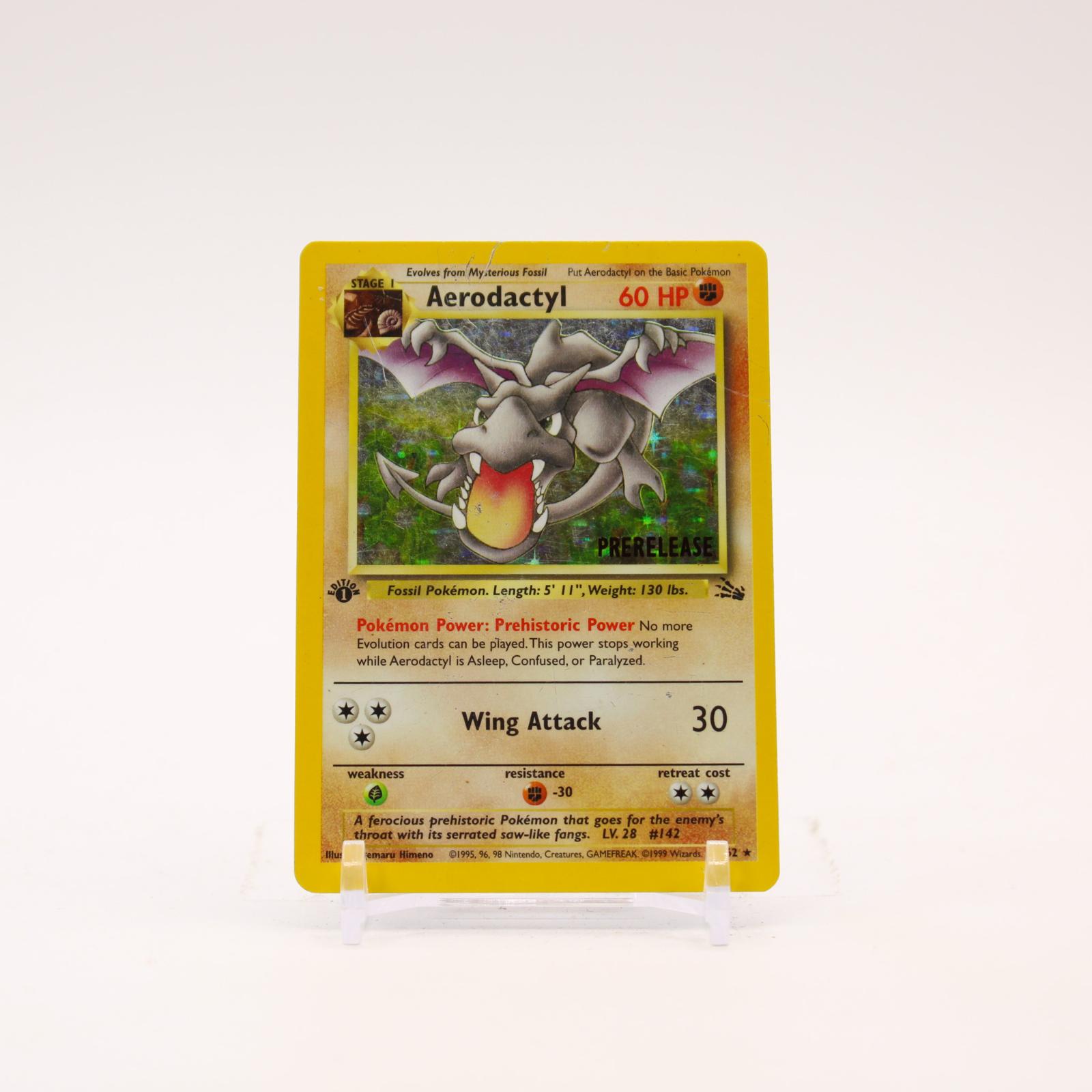 Aerodactyl - 1/62 Fossil 1st Edition Holo Prerelease Promo Pokemon - HP