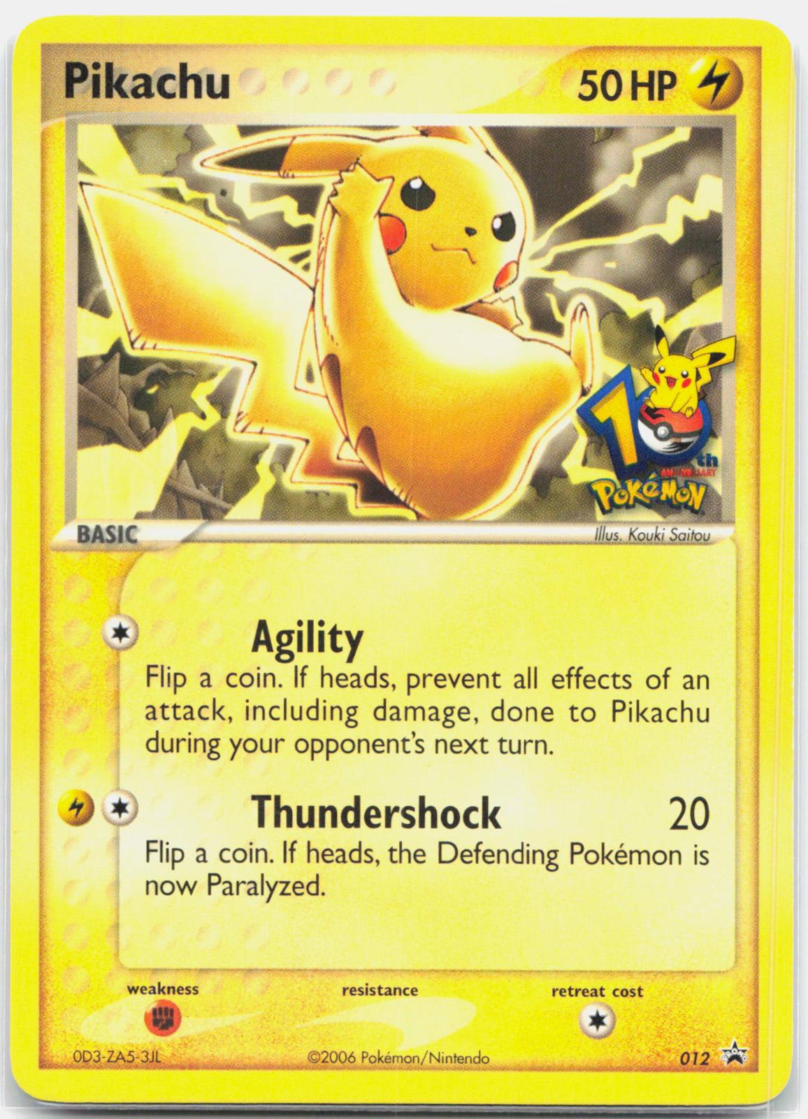 Pikachu 10th Anniversary - 012 Black star Promo Pokemon - LP