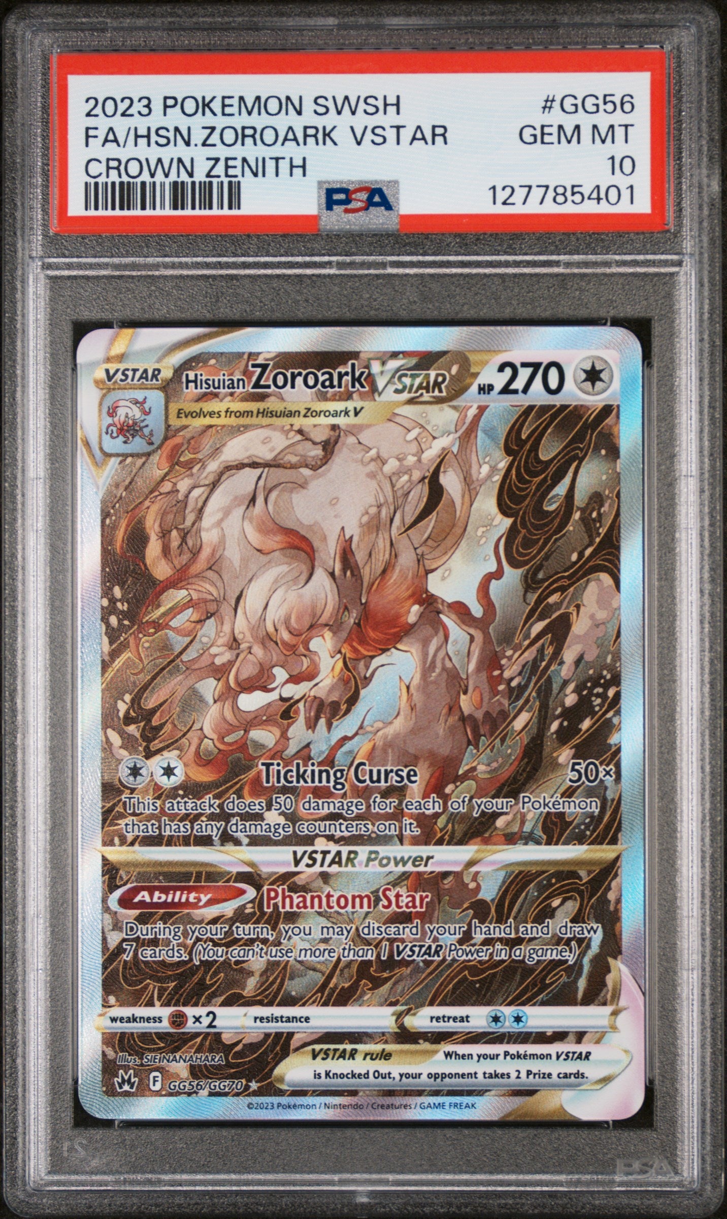 Hisuian Zoroark Vstar - GG56/GG70 PSA 10 Crown Zenith Galarian Gallery Pokemon - GEM MINT
