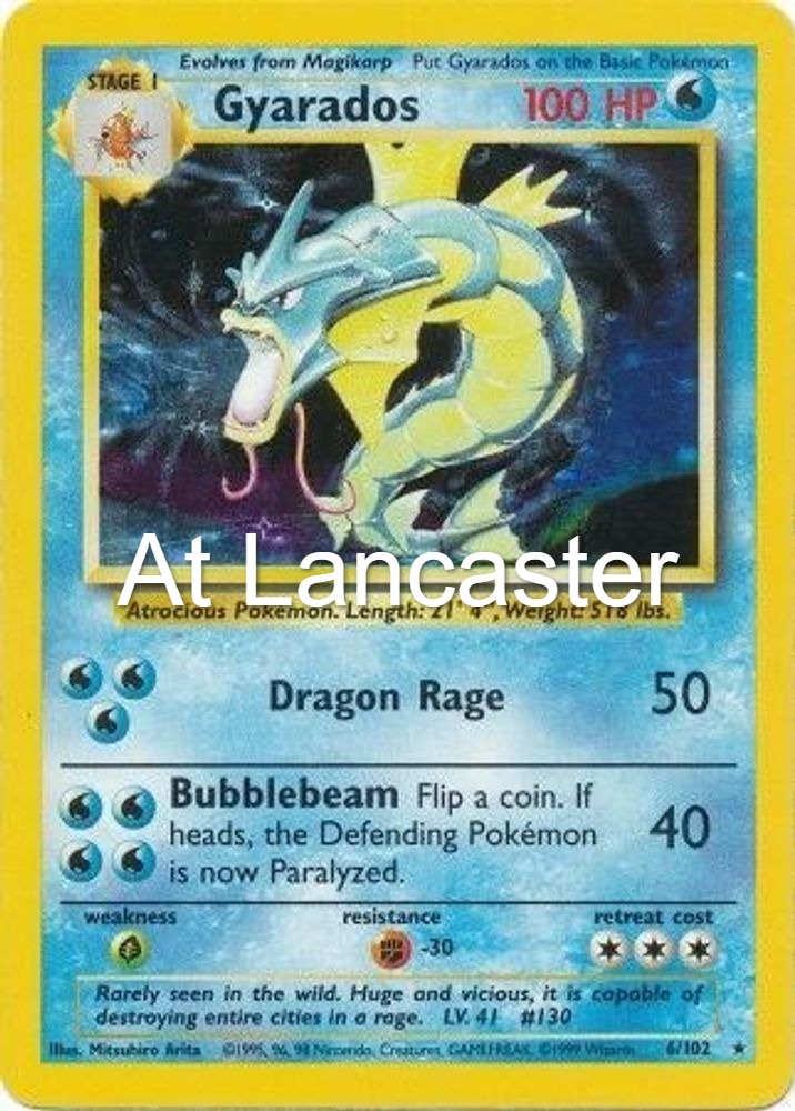 Gyarados - 6/102 Base Set Unlimited Holo Rare Pokemon - MP/HP (Lanc)