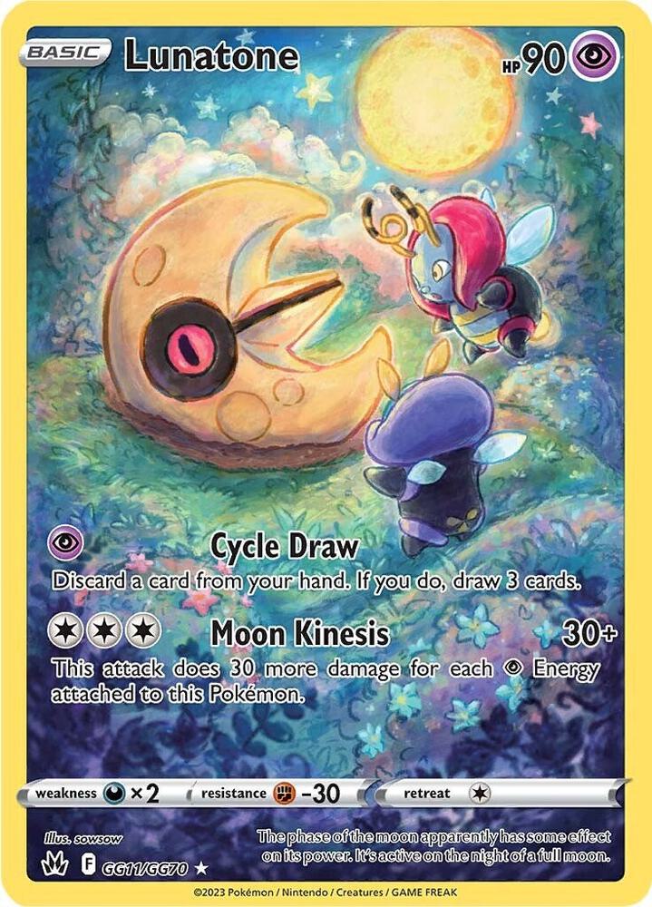 Lunatone - GG11/GG70 Crown Zenith Gallery Pokemon - NM/MINT