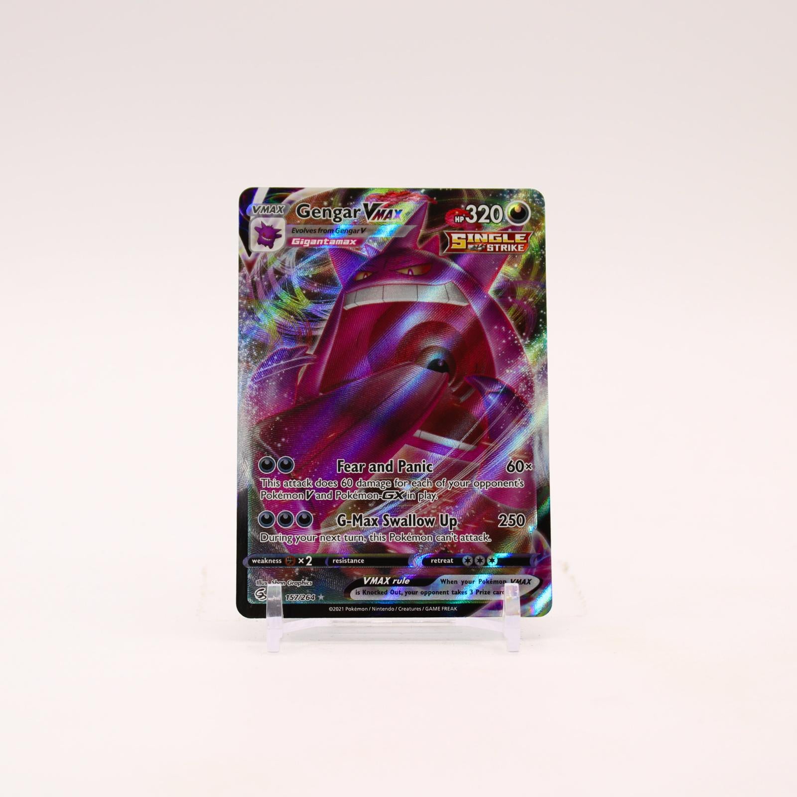 Gengar VMAX - 157/264 Fusion Strike Holo Full Art Pokemon - NM/LP